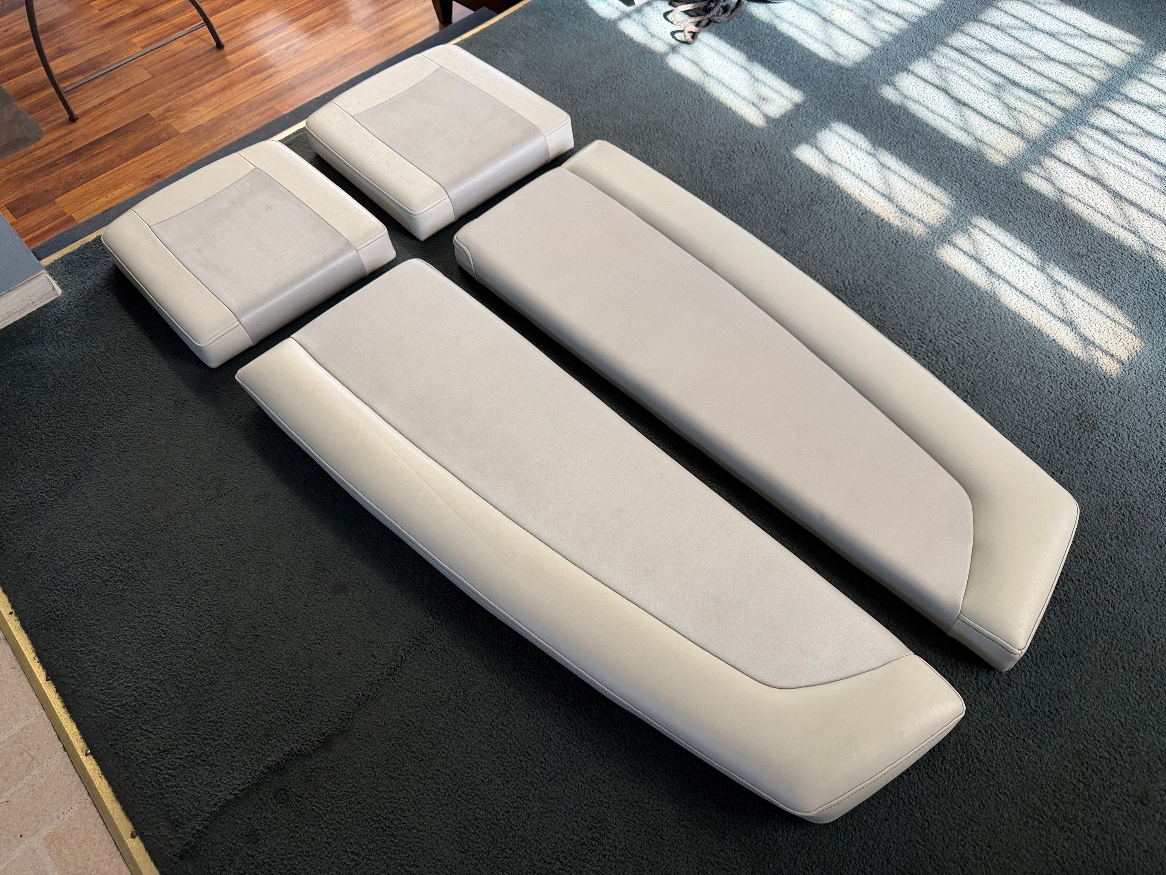 Cushions for KenCraft Challenger 2021 on carpeted floor.