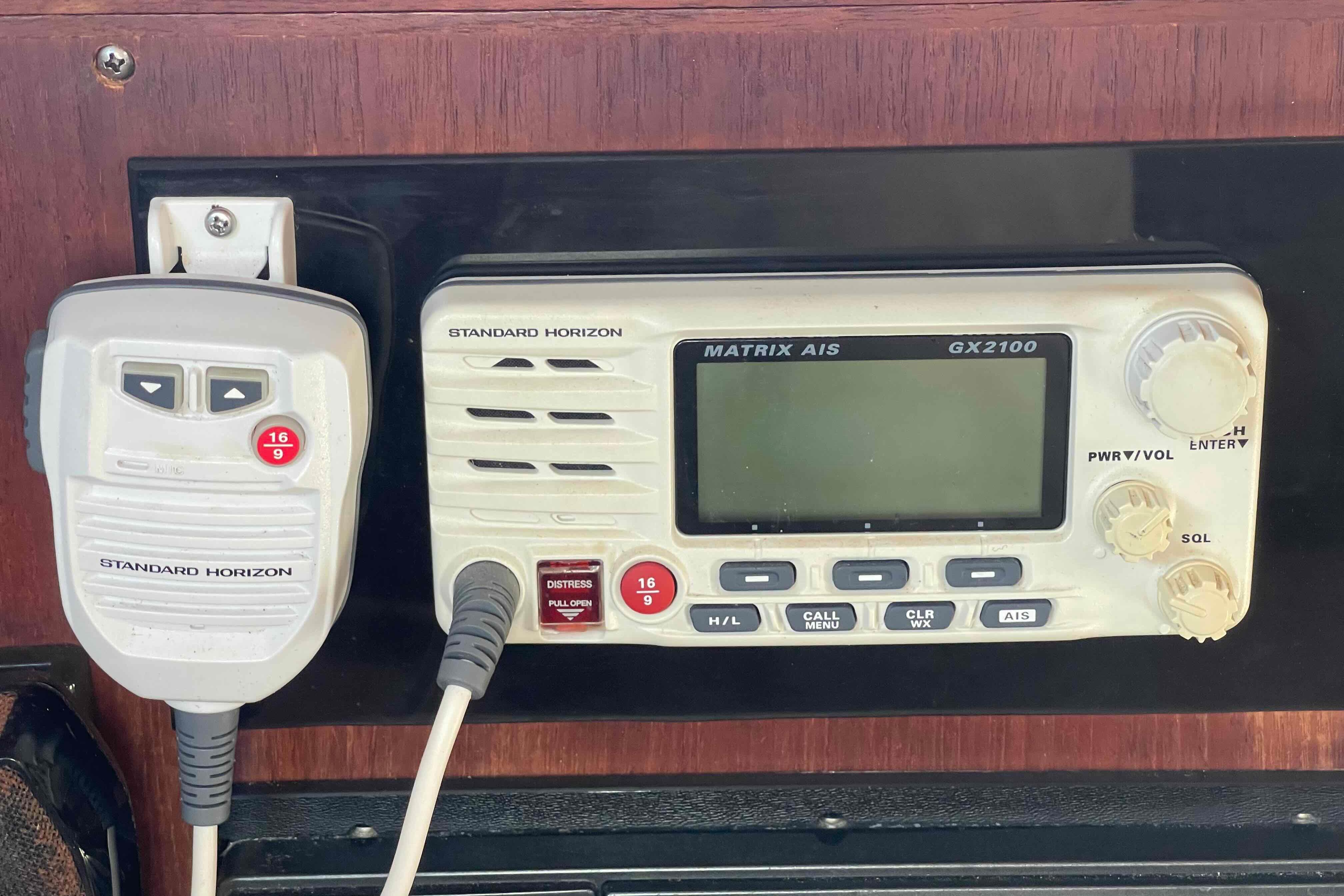 Standard Horizon Matrix AIS GX2100 radio on 1989 Island Packet 35 yacht.