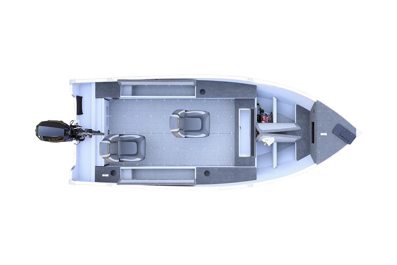 Manufacturer Provided Image: Top view of 2025 Lund 1400 Fury Tiller fishing boat with two seats.