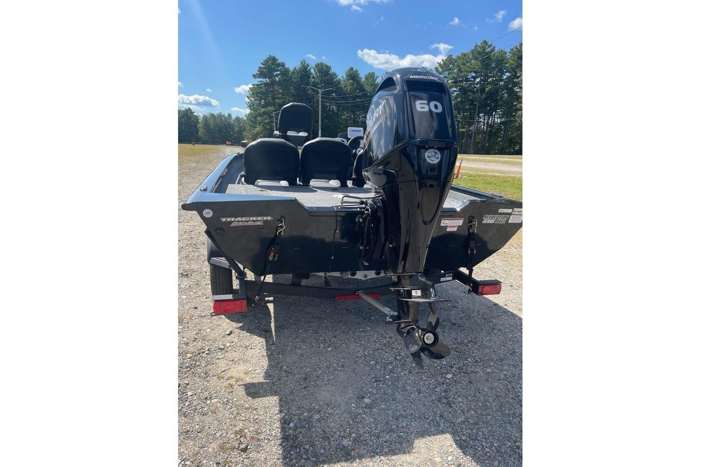 2026 Tracker Pro Team 175 Crappie Edition boat with Mercury 60 engine, parked outdoors.