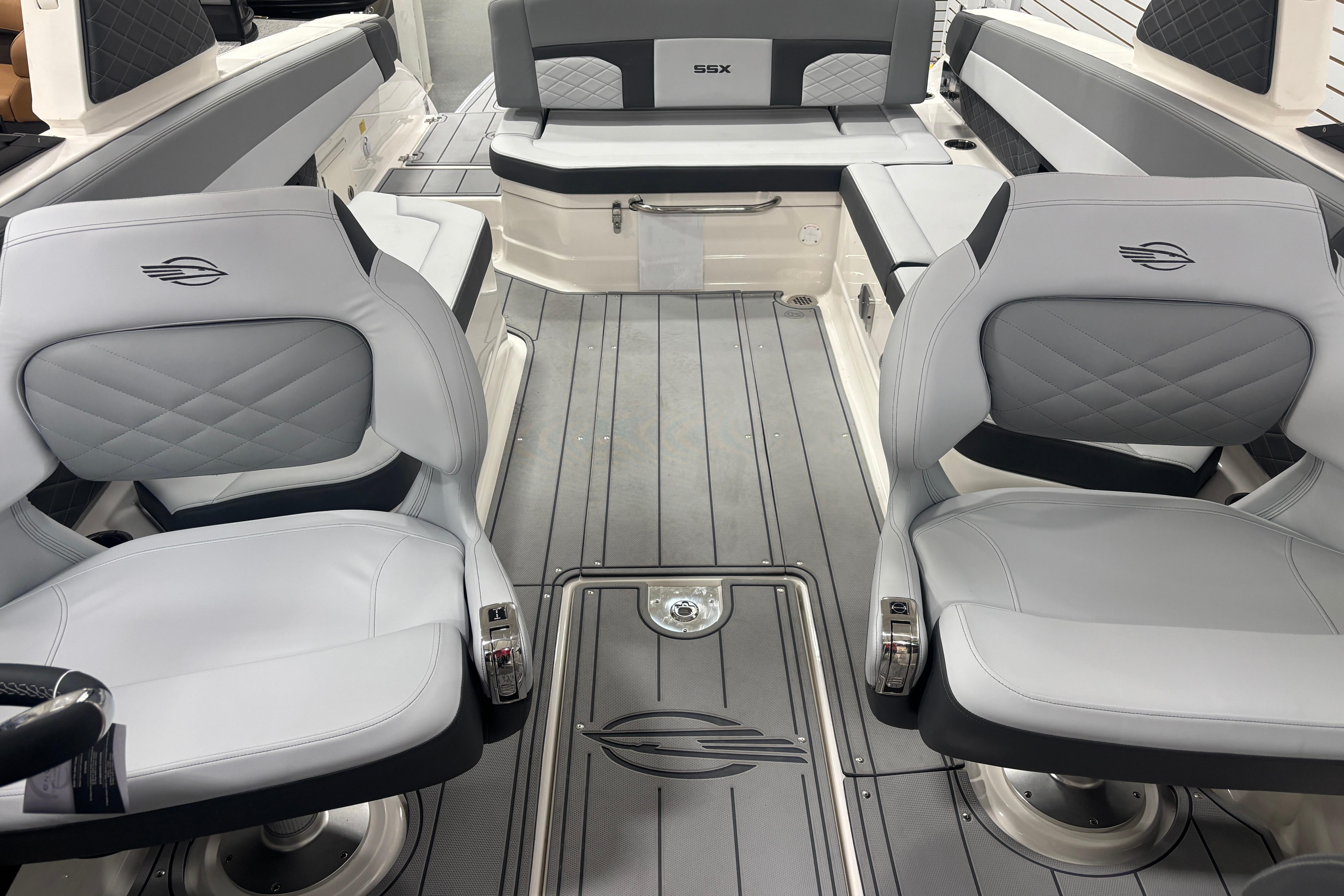 2026 Chaparral SSX 30 boat interior with luxurious seating and modern design.