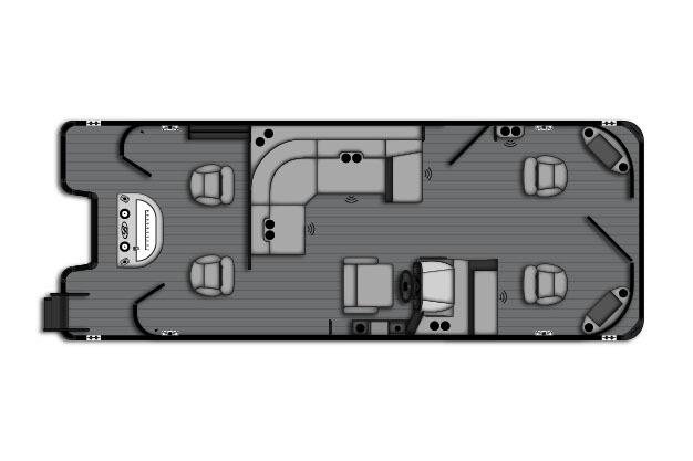Manufacturer Provided Image: 2026 Bentley Pontoons Fish 243 4-Point floor plan with seating and helm layout.