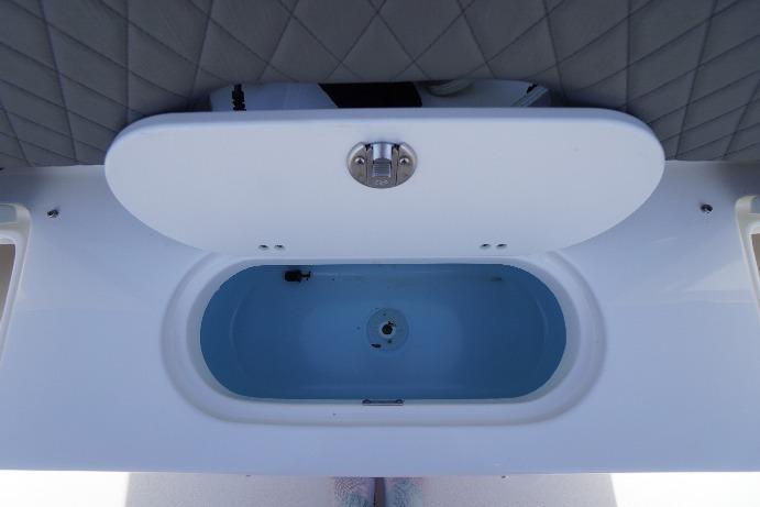 Livewell compartment on 2025 Key West 203 FS boat, featuring a sleek, modern design.