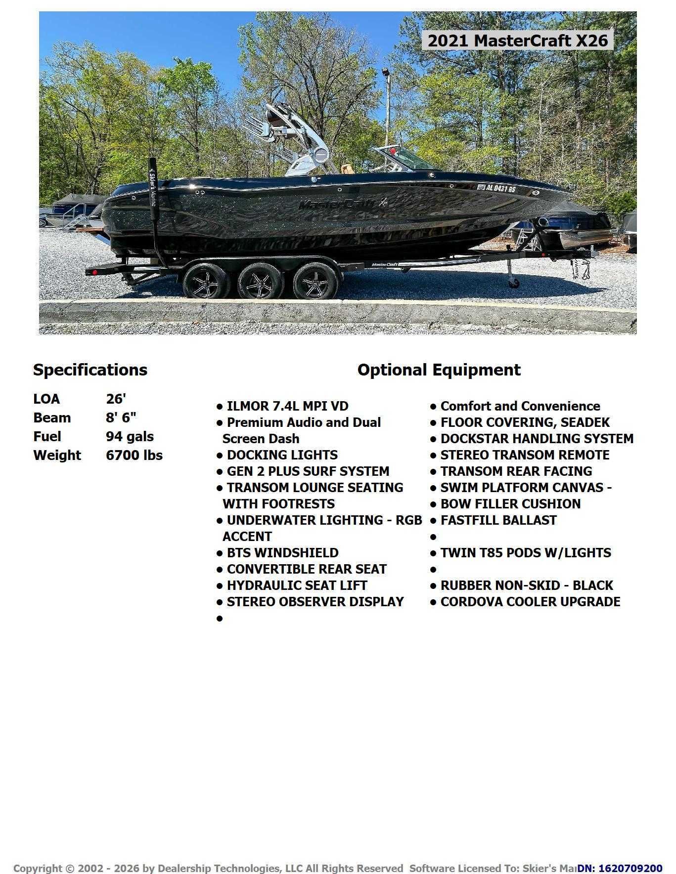 2021 MasterCraft X26 - 2