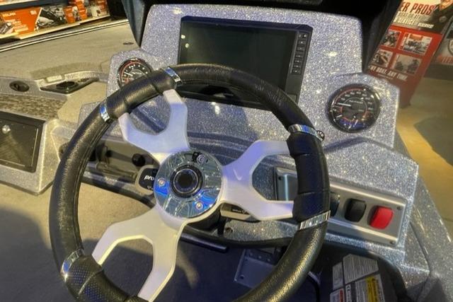 Steering console of 2026 Nitro Z19 XL Pro boat with modern controls and dashboard.