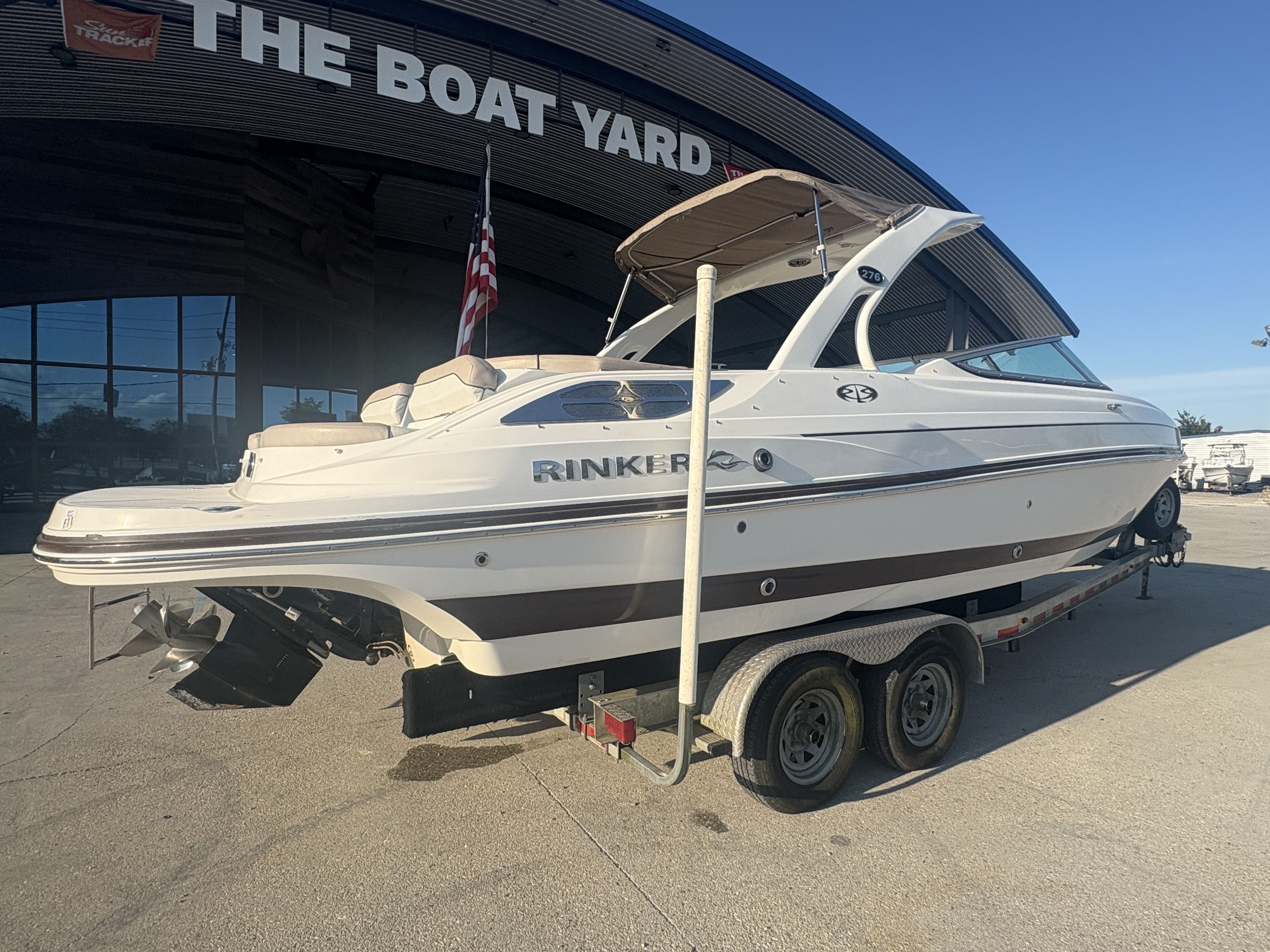 2013 Rinker Captiva 276 boat on trailer at The Boat Yard.