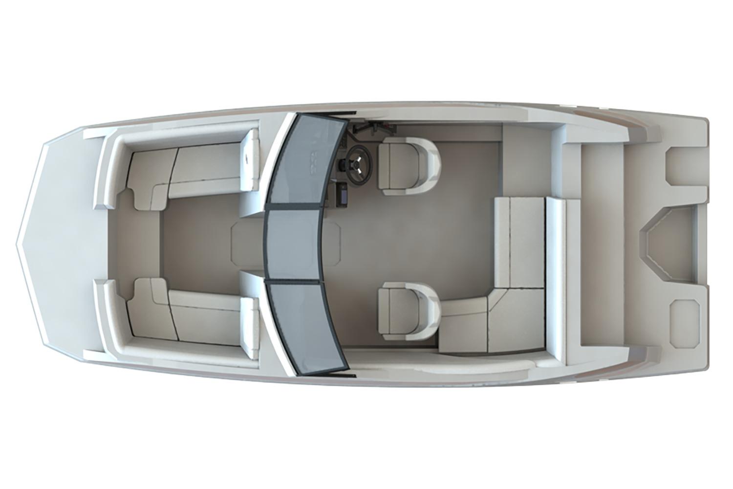 Manufacturer Provided Image: Top view of 2026 Starcraft SVX 210 DC OB boat interior layout.