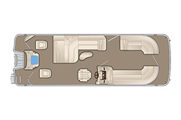 Manufacturer Provided Image: Top view of 2017 Bennington 25 SSXAPG pontoon boat layout.