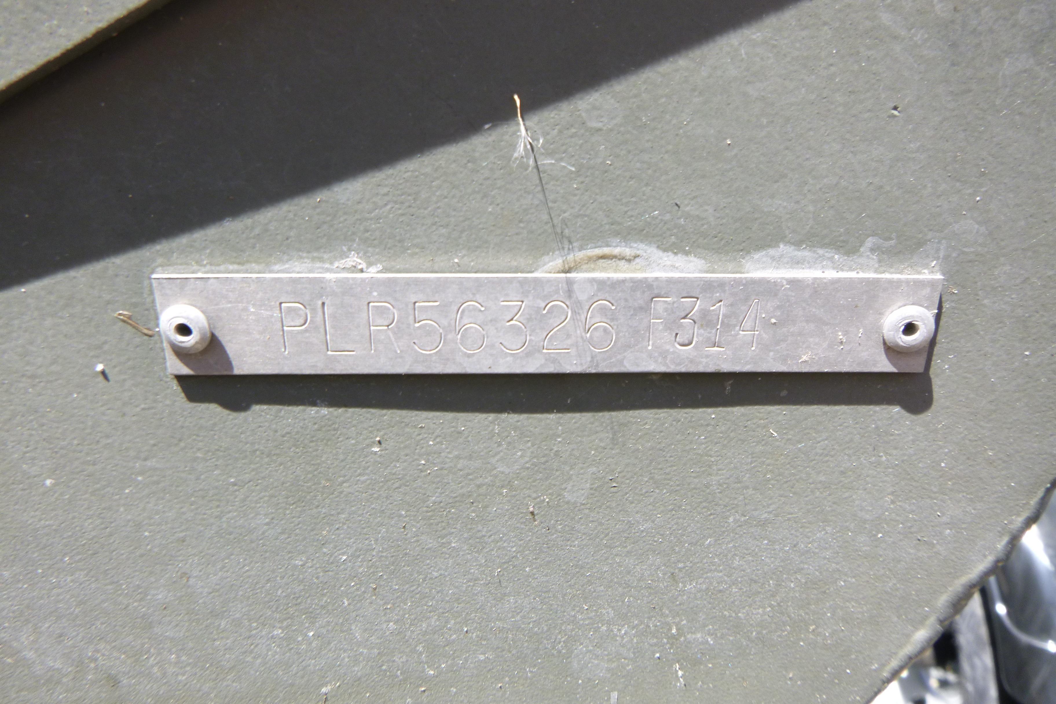 2014 Polar Kraft Jon MV 1448 LW boat identification plate with serial number.