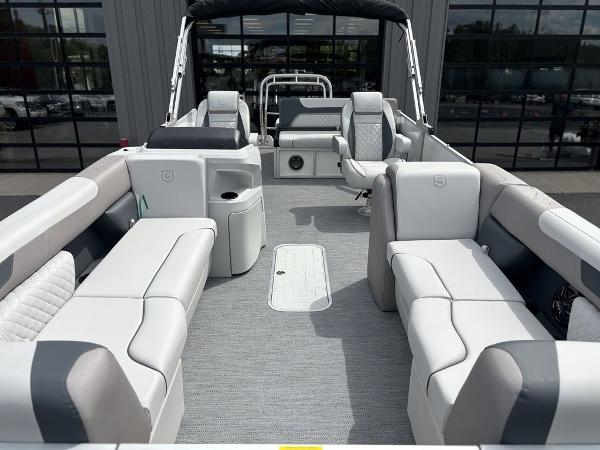2025 Godfrey SWEETWATER 2286 SFL pontoon boat with spacious seating and modern design.