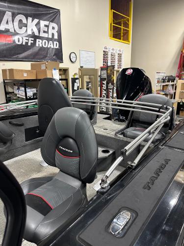 2023 Tracker Targa V-18 WT boat interior with seating and storage compartments.
