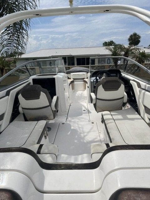 Interior view of a 2015 Yamaha 242 Limited S boat.