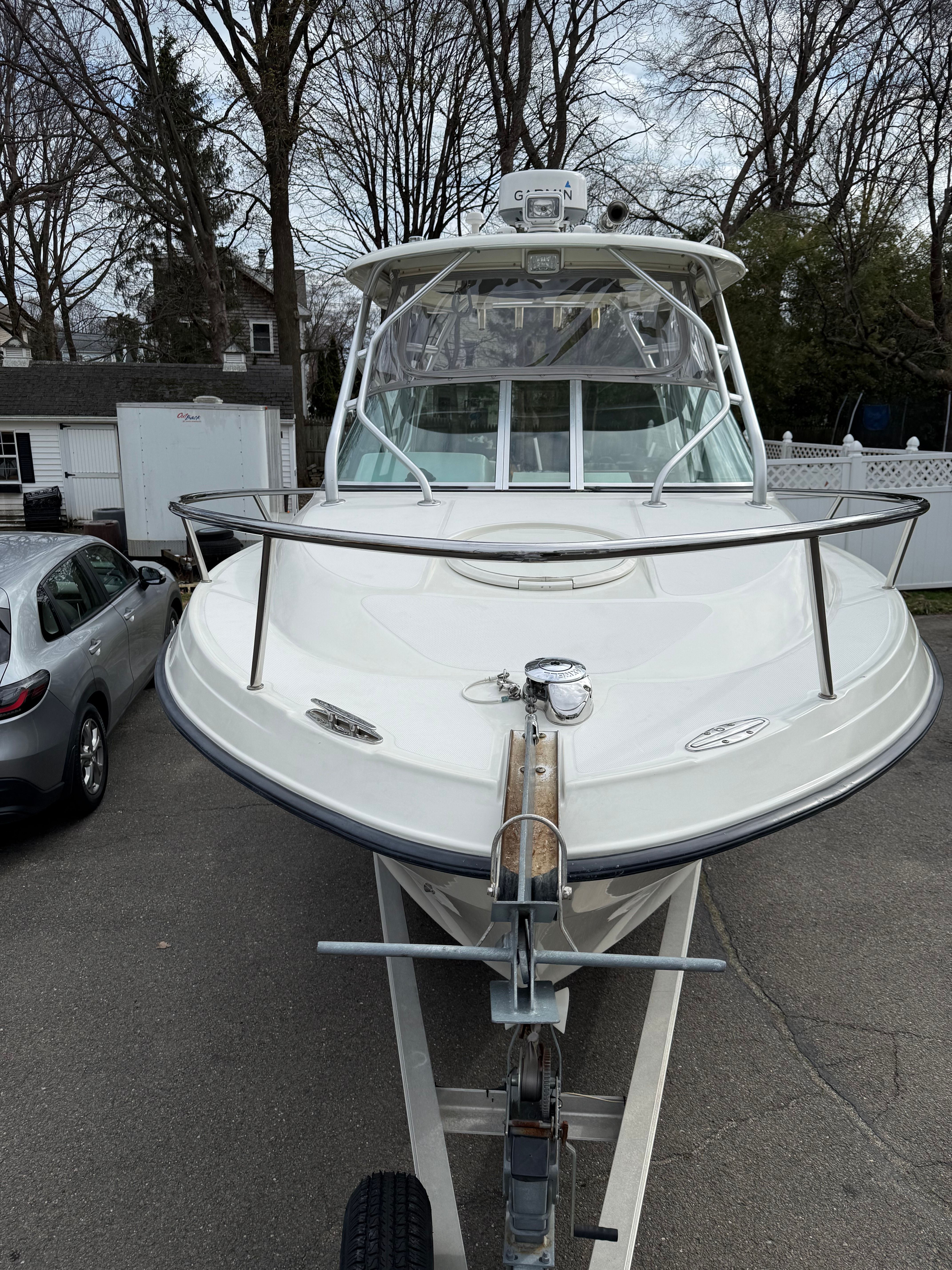 2008 Hydra-Sports Vector 2200 VX boat parked on trailer.