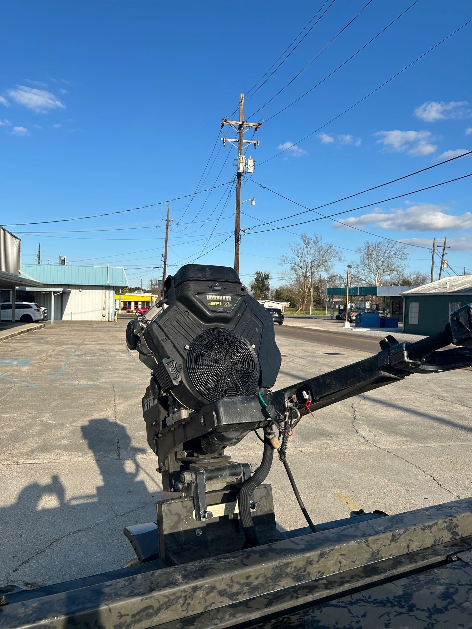 2024 GATOR-TAIL 18x54 Extreme outboard motor in parking lot.