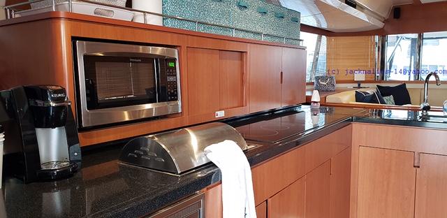 counter top with Microwave and Electric BBQ