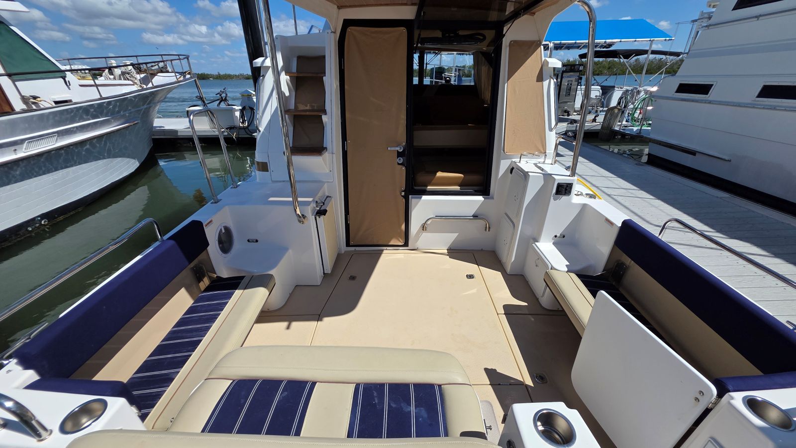 Interior view of 2019 Ranger Tugs 29-CB yacht at dock.