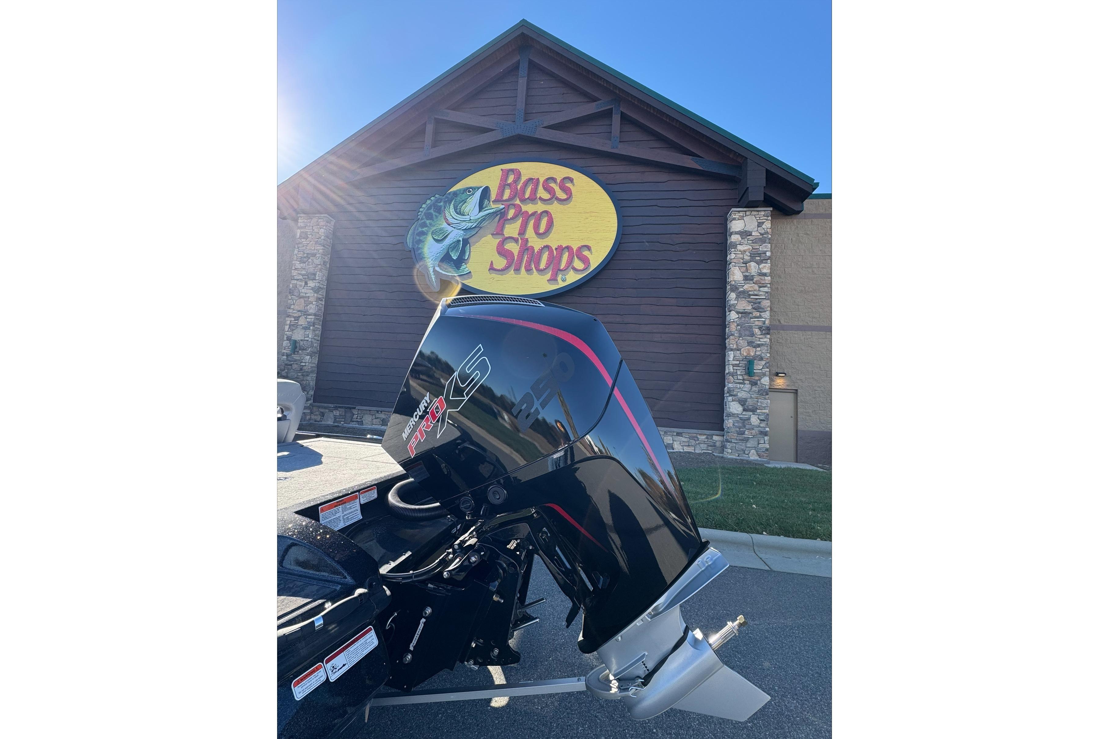 2026 Nitro Z20 XL Pro boat motor outside Bass Pro Shops.