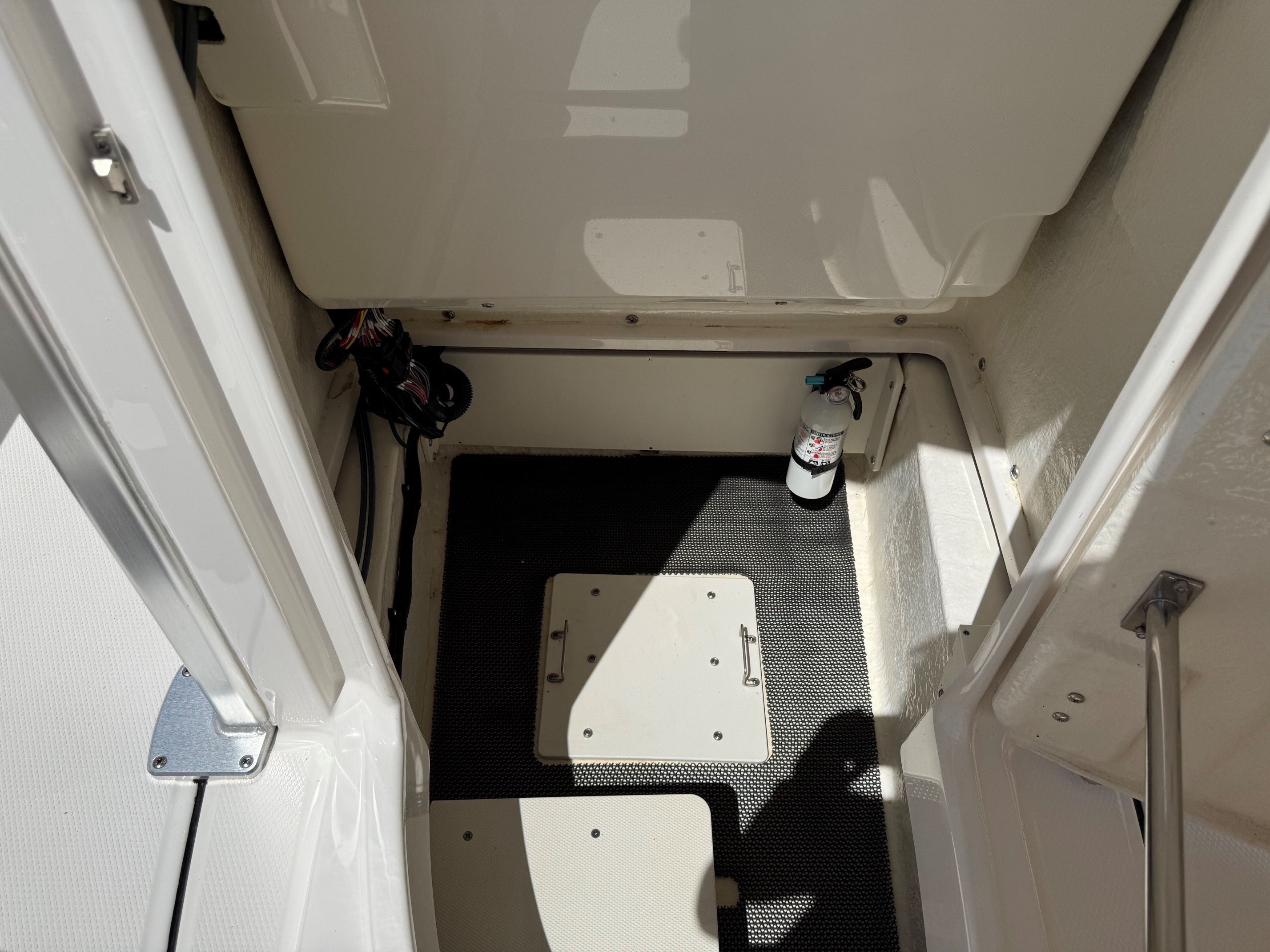 Interior of a 2021 Robalo 226 Cayman boat.