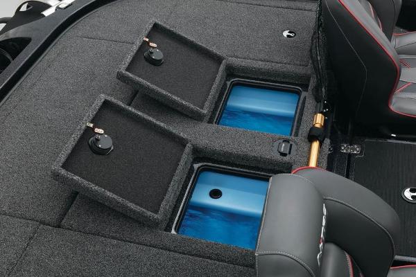 2022 Nitro Z20 boat with open storage compartments and seating.