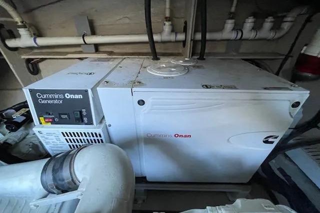 Cummins Onan generator in 2016 Sea Ray Sundancer 510 yacht engine room.