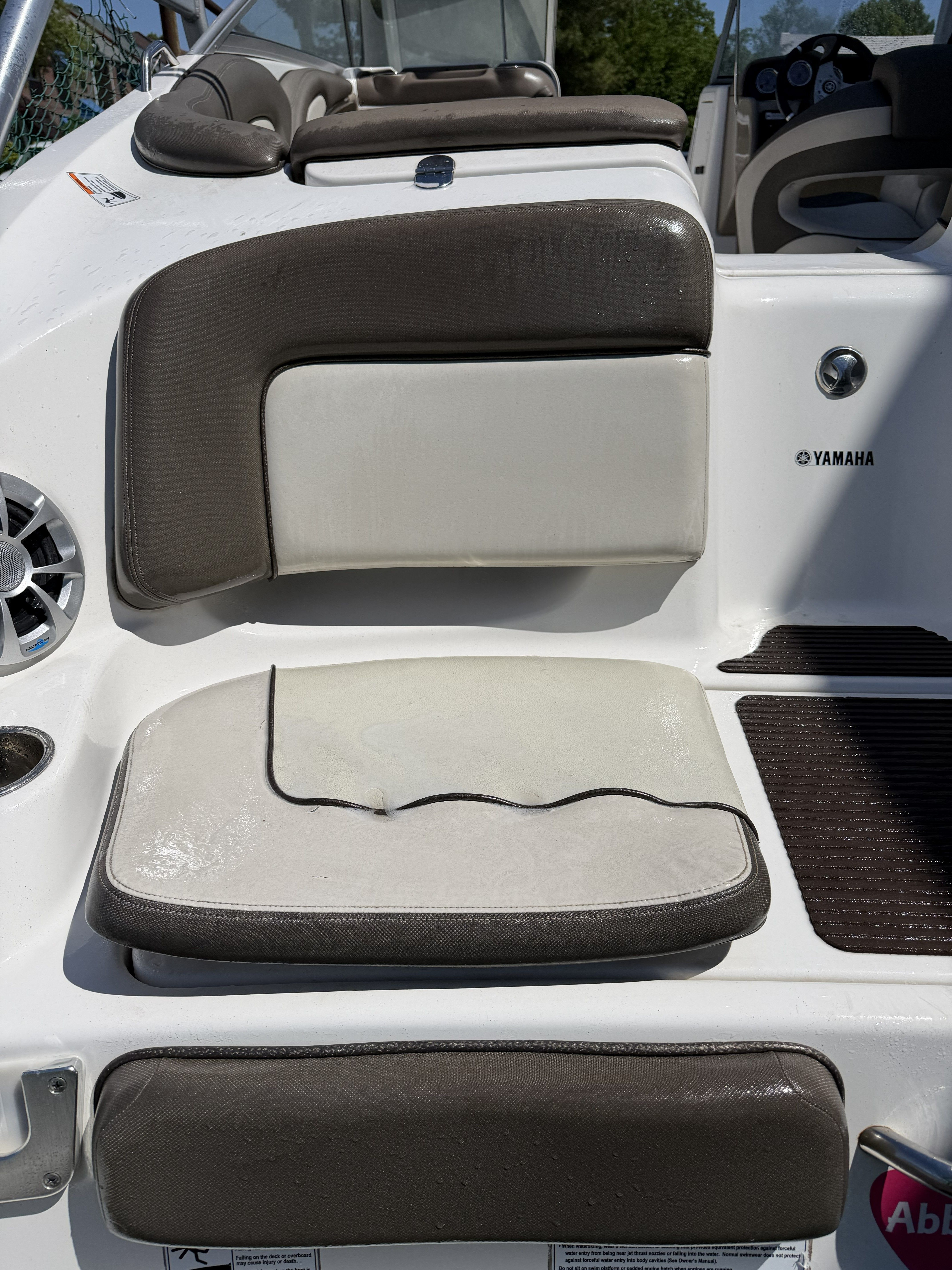 Yamaha 242 boat seating, close-up, model year 2012.