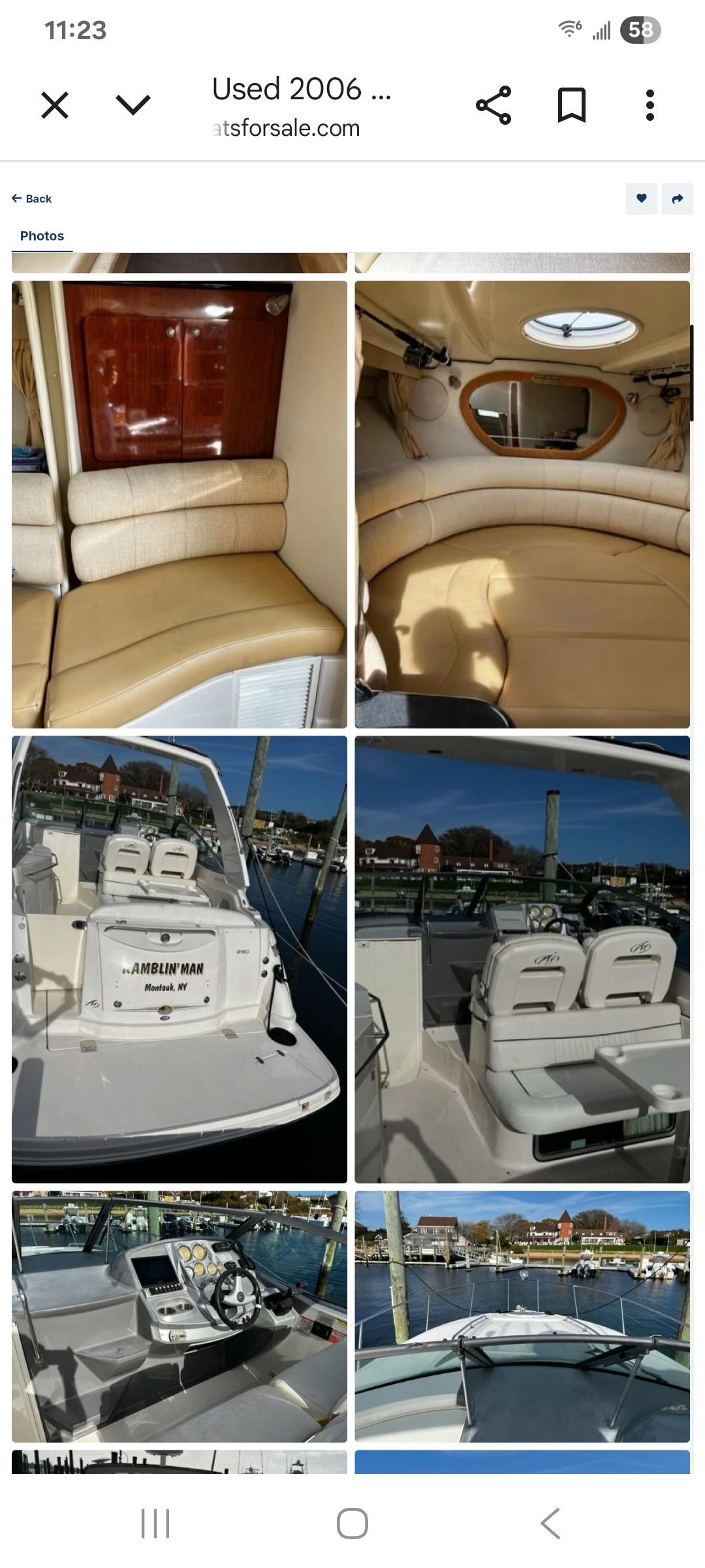 Interior and exterior deck of a 2006 Monterey 290 Cruiser.
