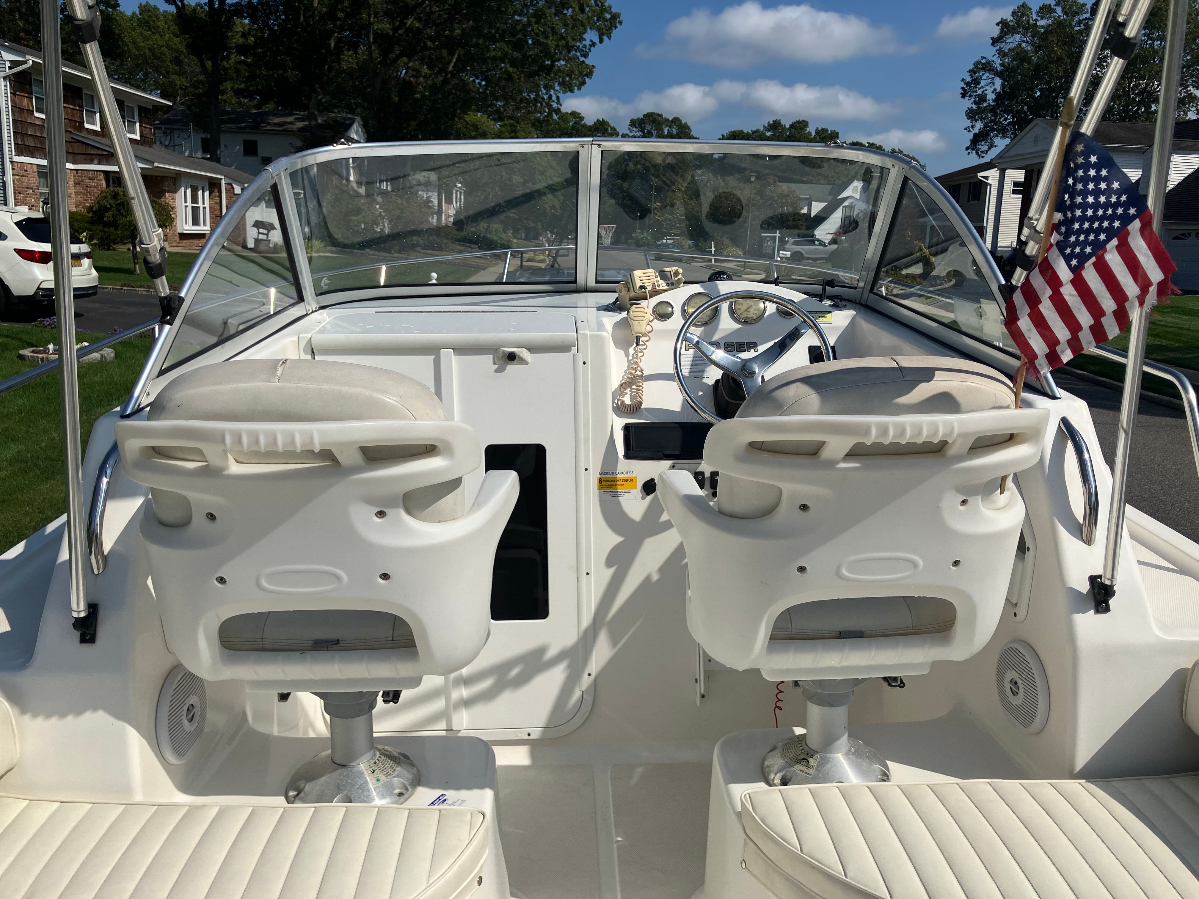 Interior view of a Custom 216wa pro boat, year 2010.