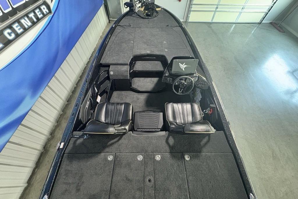 2026 Skeeter ZXE21 boat interior with dual seats and modern dashboard.