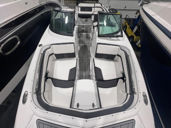 2024 Monterey M4 boat interior with spacious seating and sleek design.