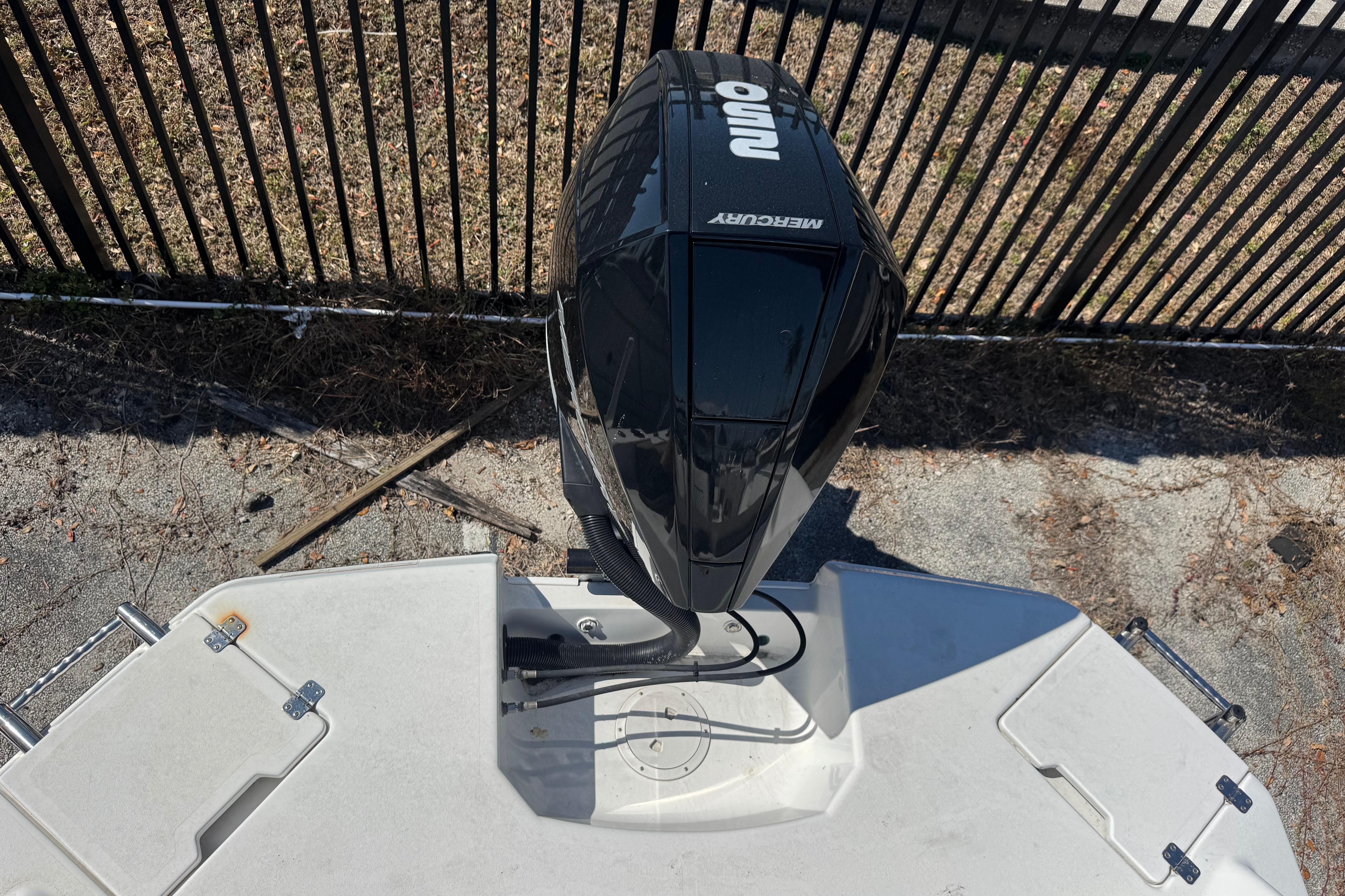 2020 Glastron GTD 240 boat with Mercury outboard motor, viewed from above.