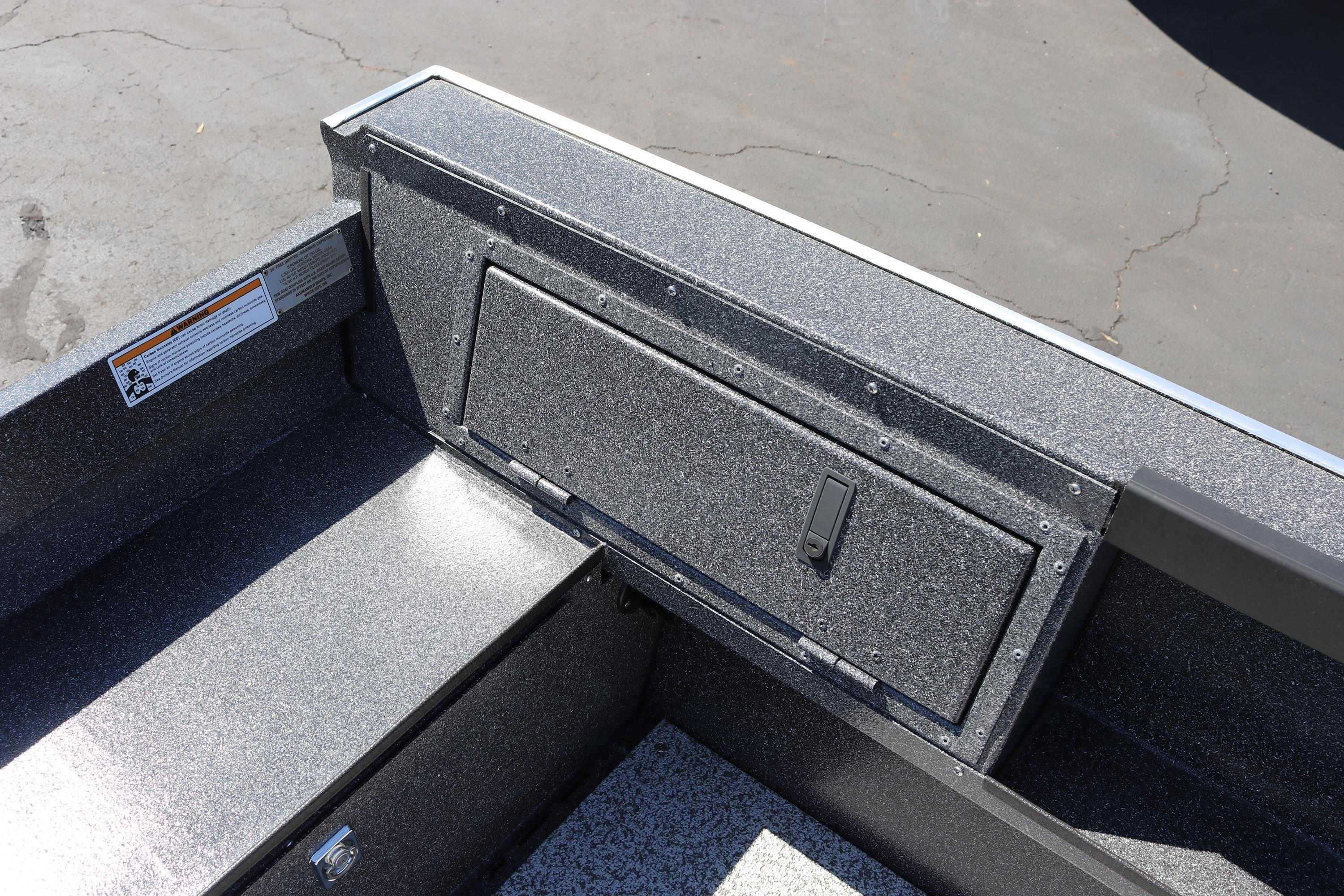 2025 Alumaweld Free Drifter 20 boat interior storage compartment, featuring durable construction.