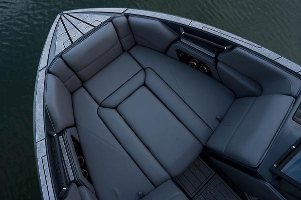 Manufacturer Provided Image: 2026 Moomba Craz boat interior with sleek, modern seating design on calm water.