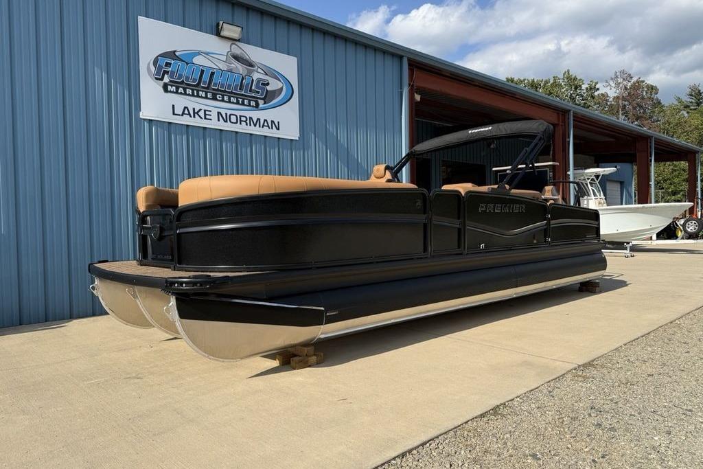 2026 Premier 250 Solaris RS CL pontoon boat at Foothills Marine Center, Lake Norman.