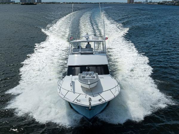 Viking 50 Convertible yacht cruising on open water, 2000 model.