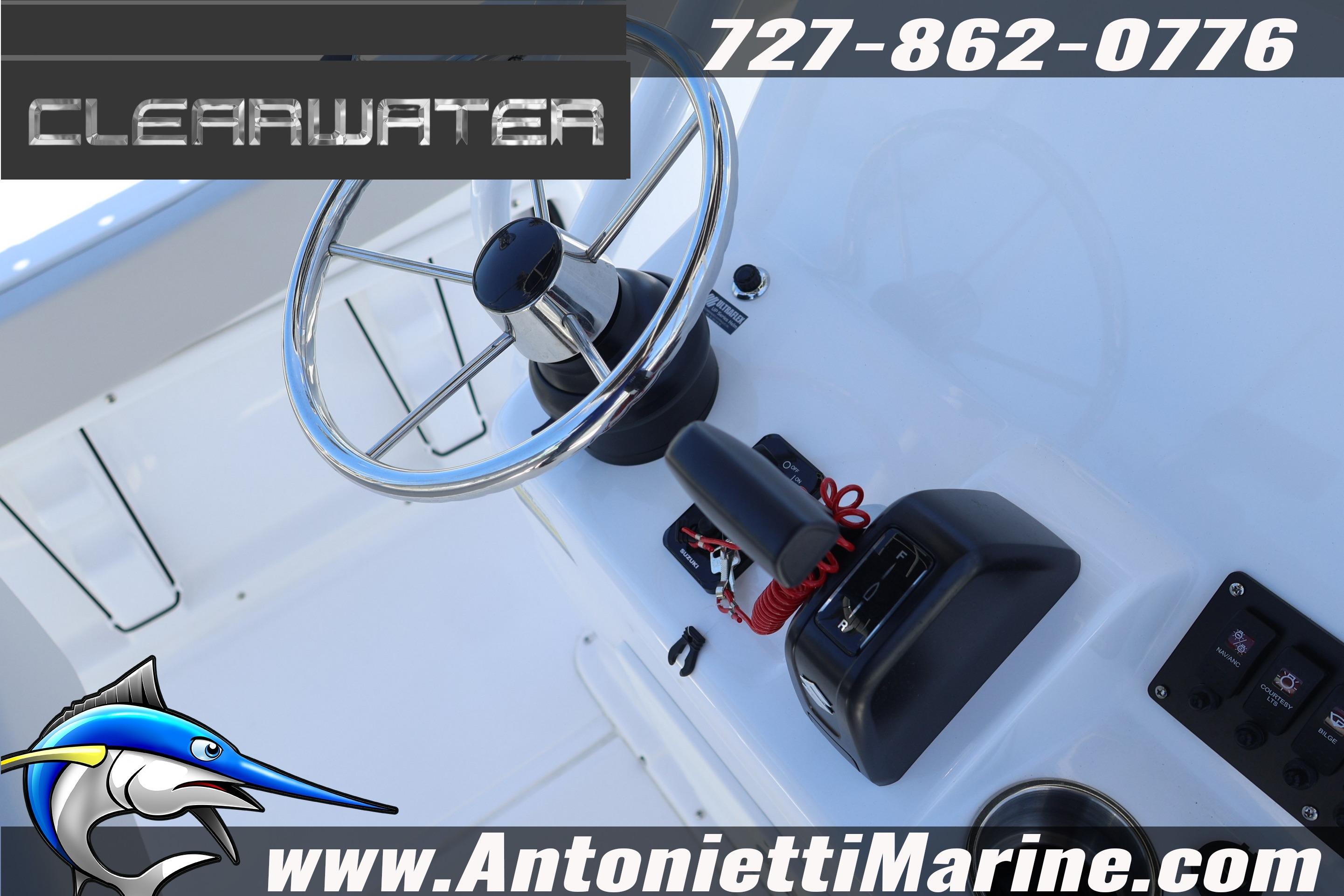 Steering console of 2026 Clearwater 2000 Center Console boat by Antonietti Marine.