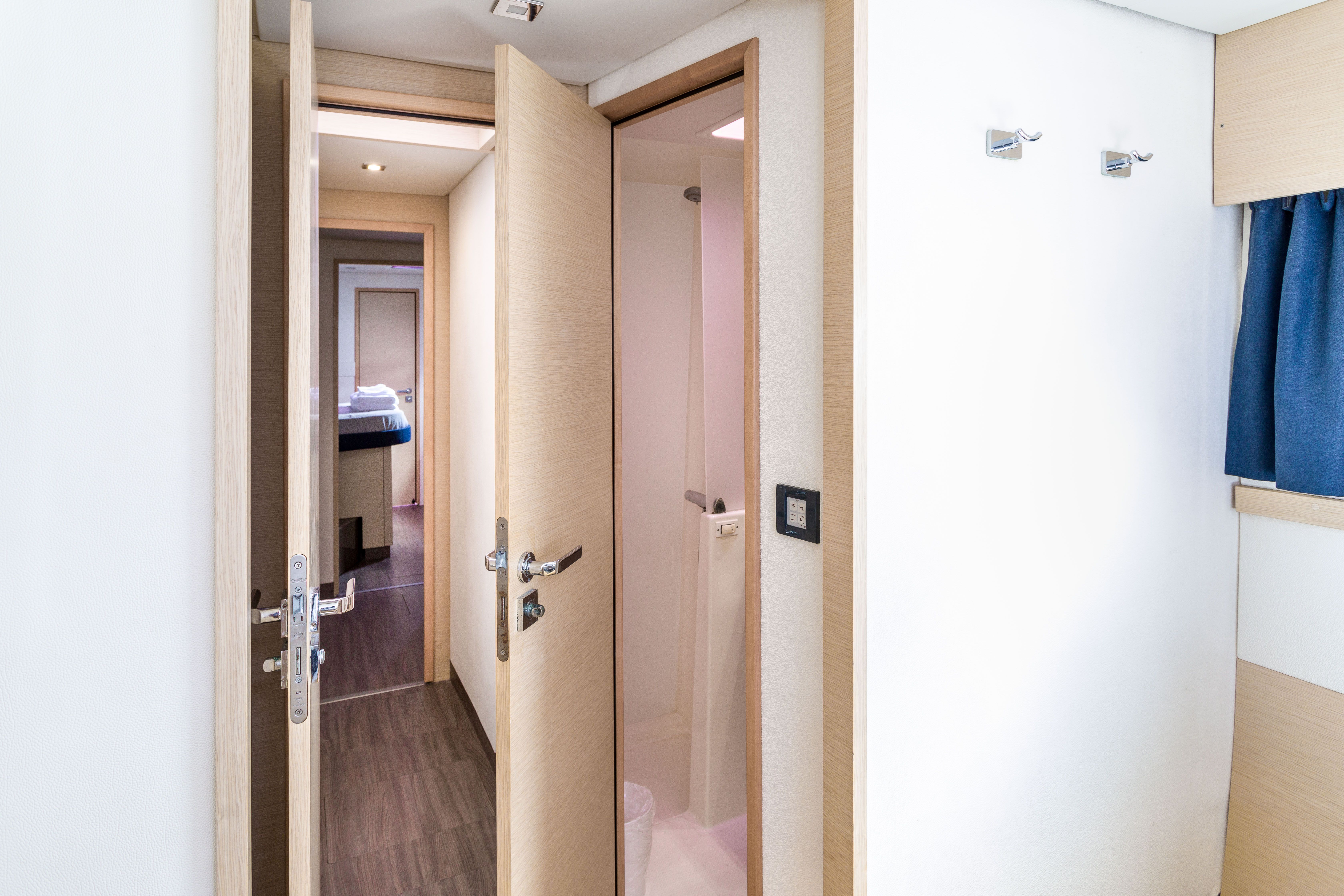 Interior of Fountaine Pajot SABA 50 yacht, year 2017.