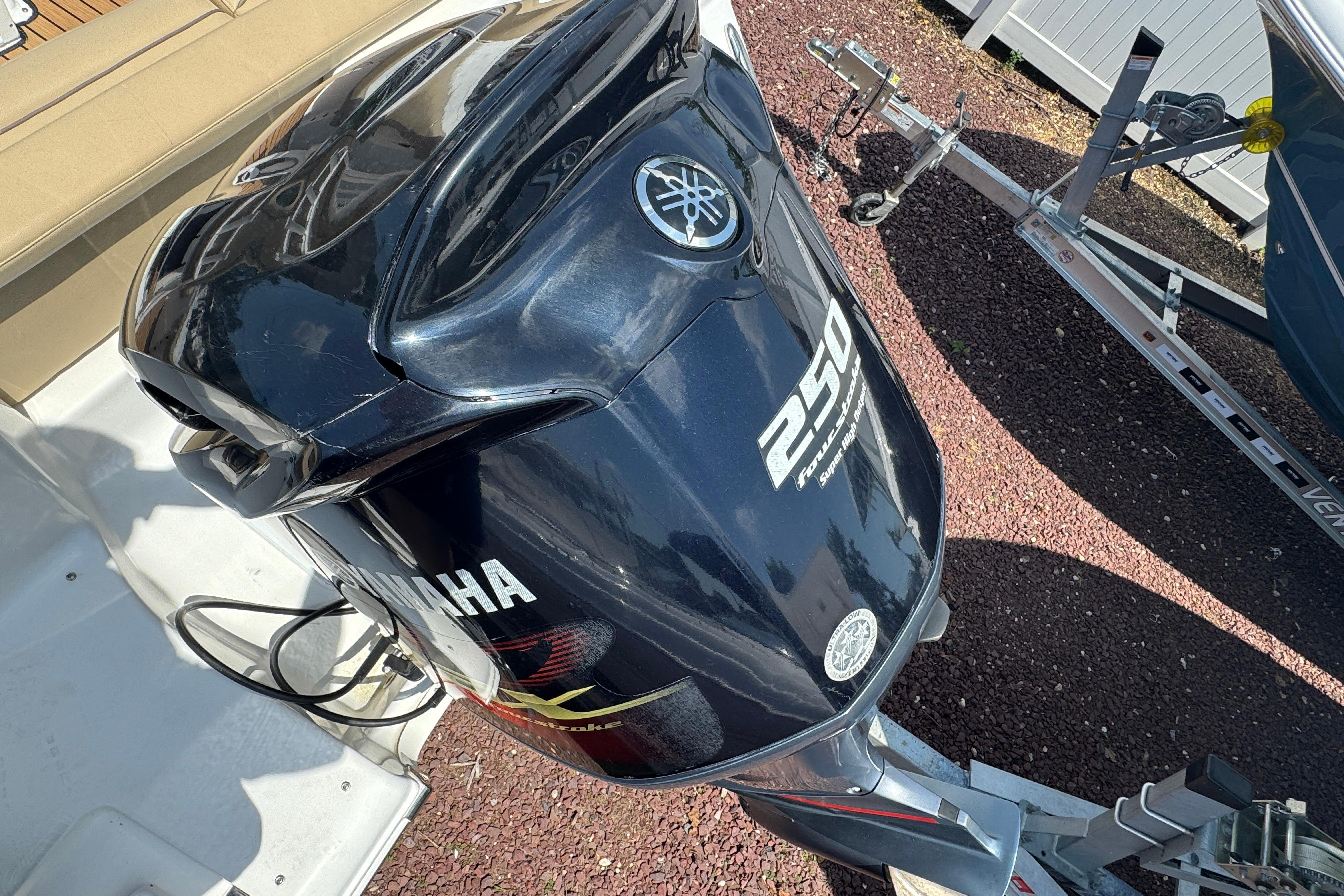 Yamaha 250 outboard motor on a 2016 Tidewater 230 LXF boat.