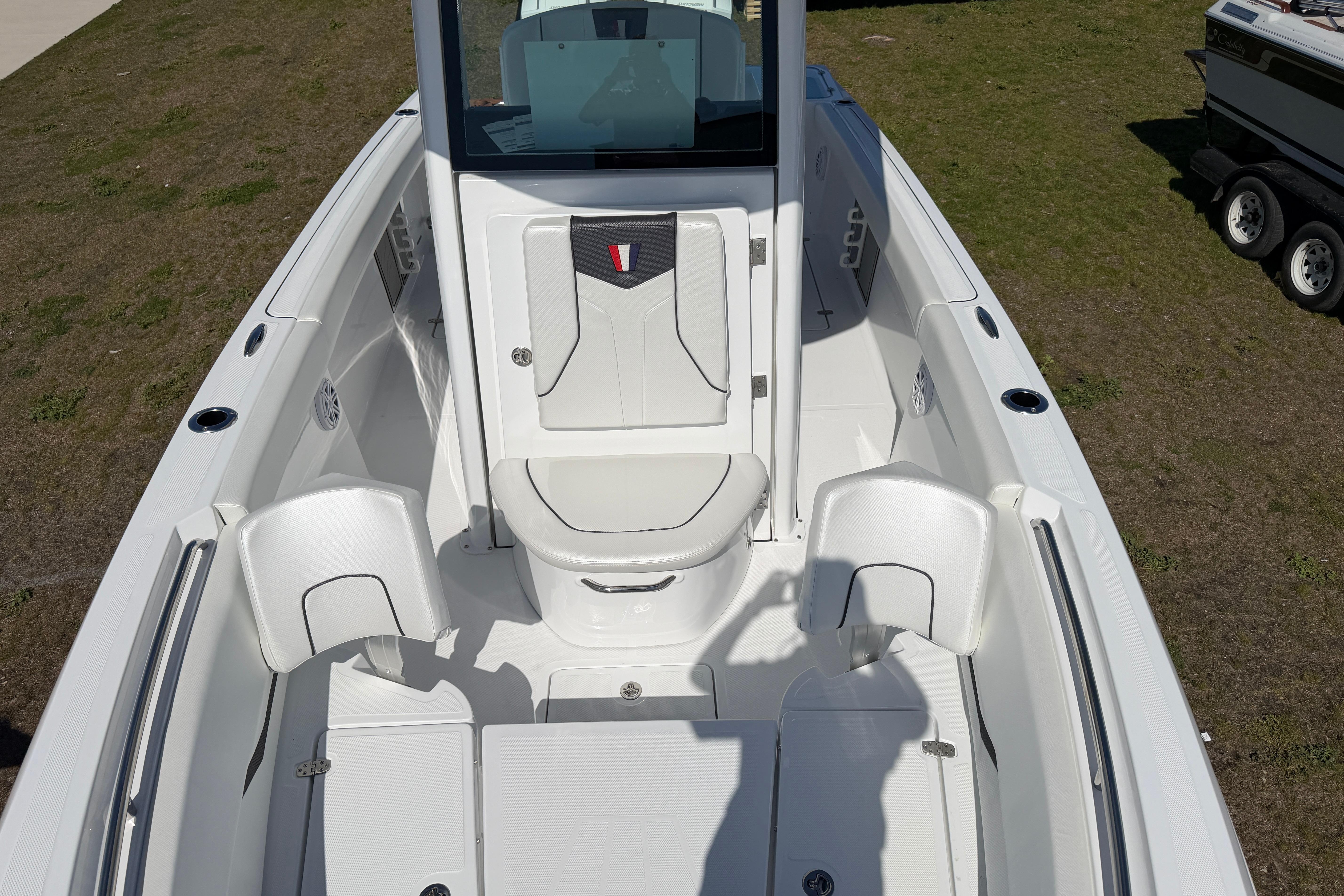 Interior view of the 2026 Wellcraft 243 Fisherman boat.