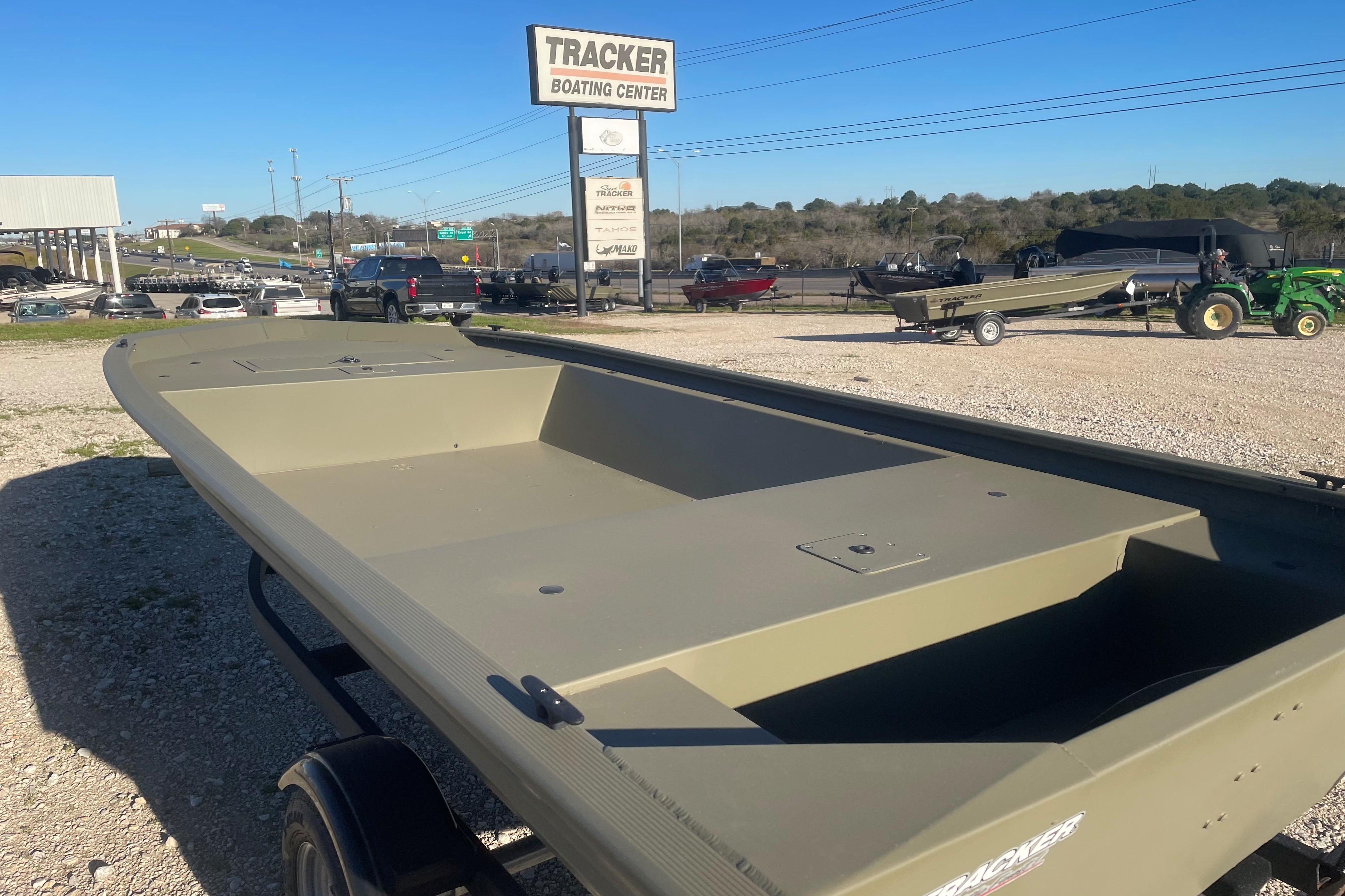 2026 Tracker Grizzly 1648 Utility boat at Tracker Boating Center dealership.