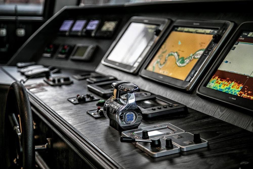 Control panel of 2014 Fifth Ocean Yachts 24m Displacement Explorer Yacht.