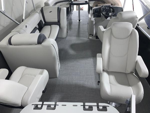 2024 Starcraft EX22 FD boat interior with luxurious seating and modern design.