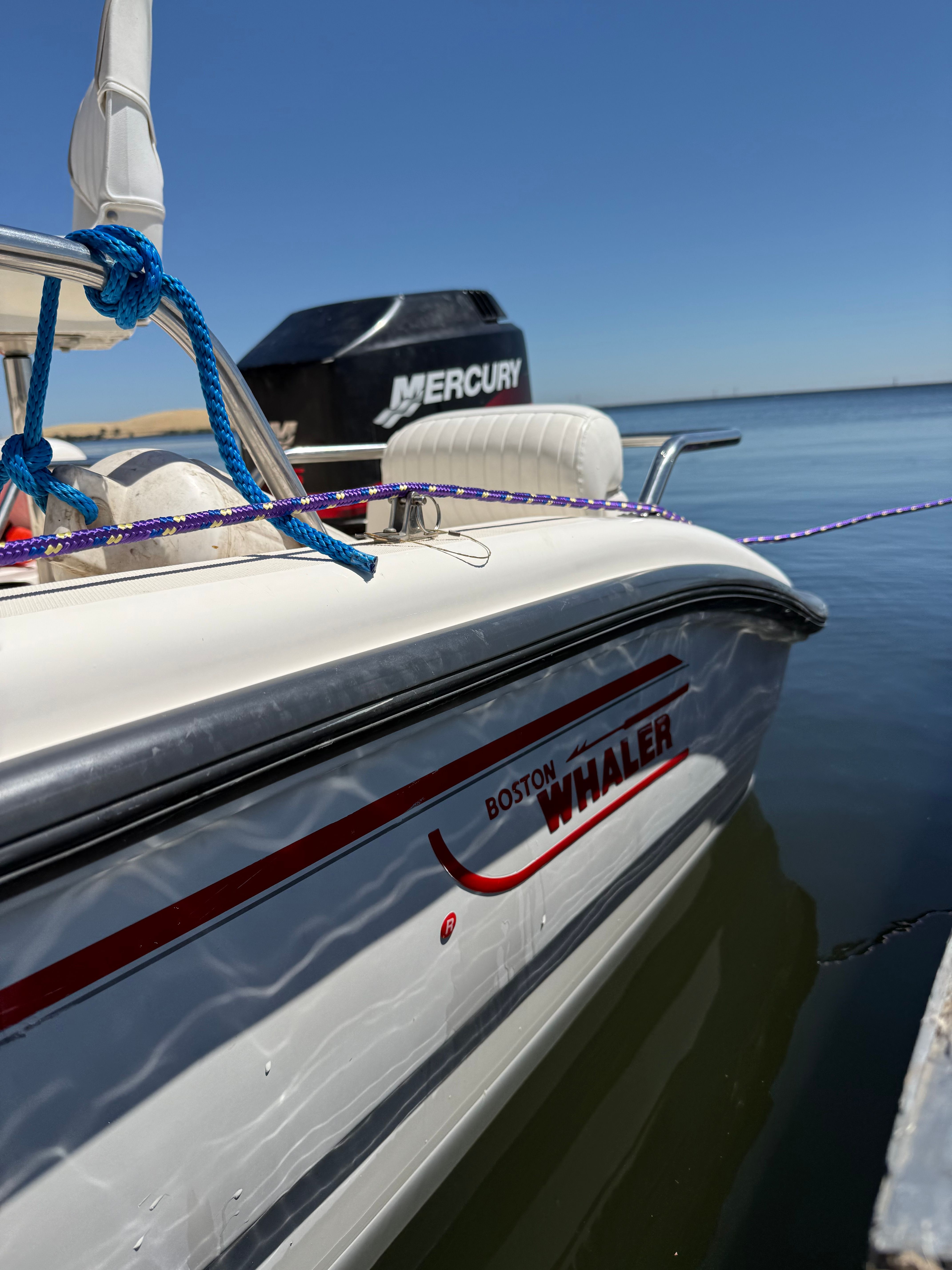 Boston Whaler 160 Dauntless from 2002 on calm water.