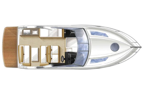 Manufacturer Provided Image: Top view of 2017 Four Winns Vista 275 boat layout with seating and helm.