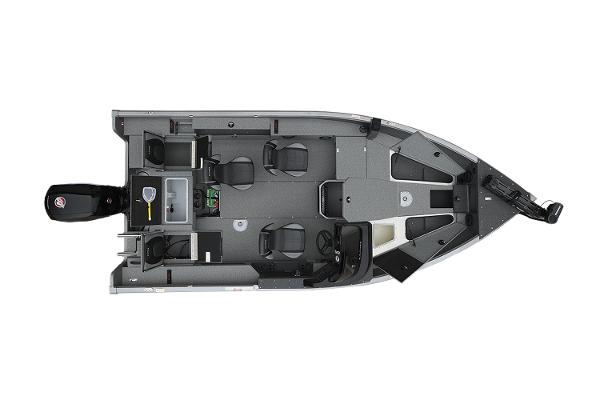 Manufacturer Provided Image: Top view of 2025 Lund 1875 Impact XS SS fishing boat layout.