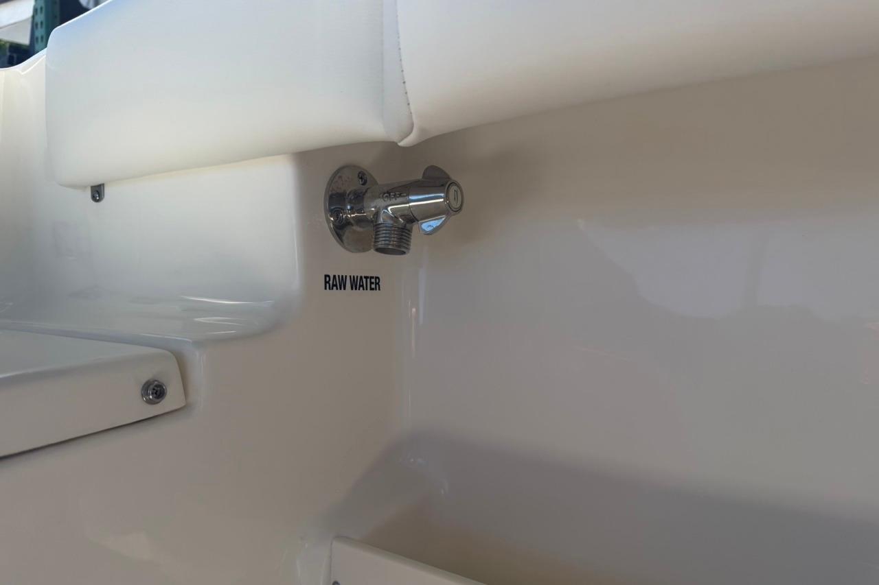 2026 Key West 239 FSR boat raw water outlet detail.