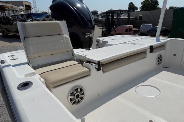 2016 Sea Fox 240 Viper boat interior with seating and storage compartments.