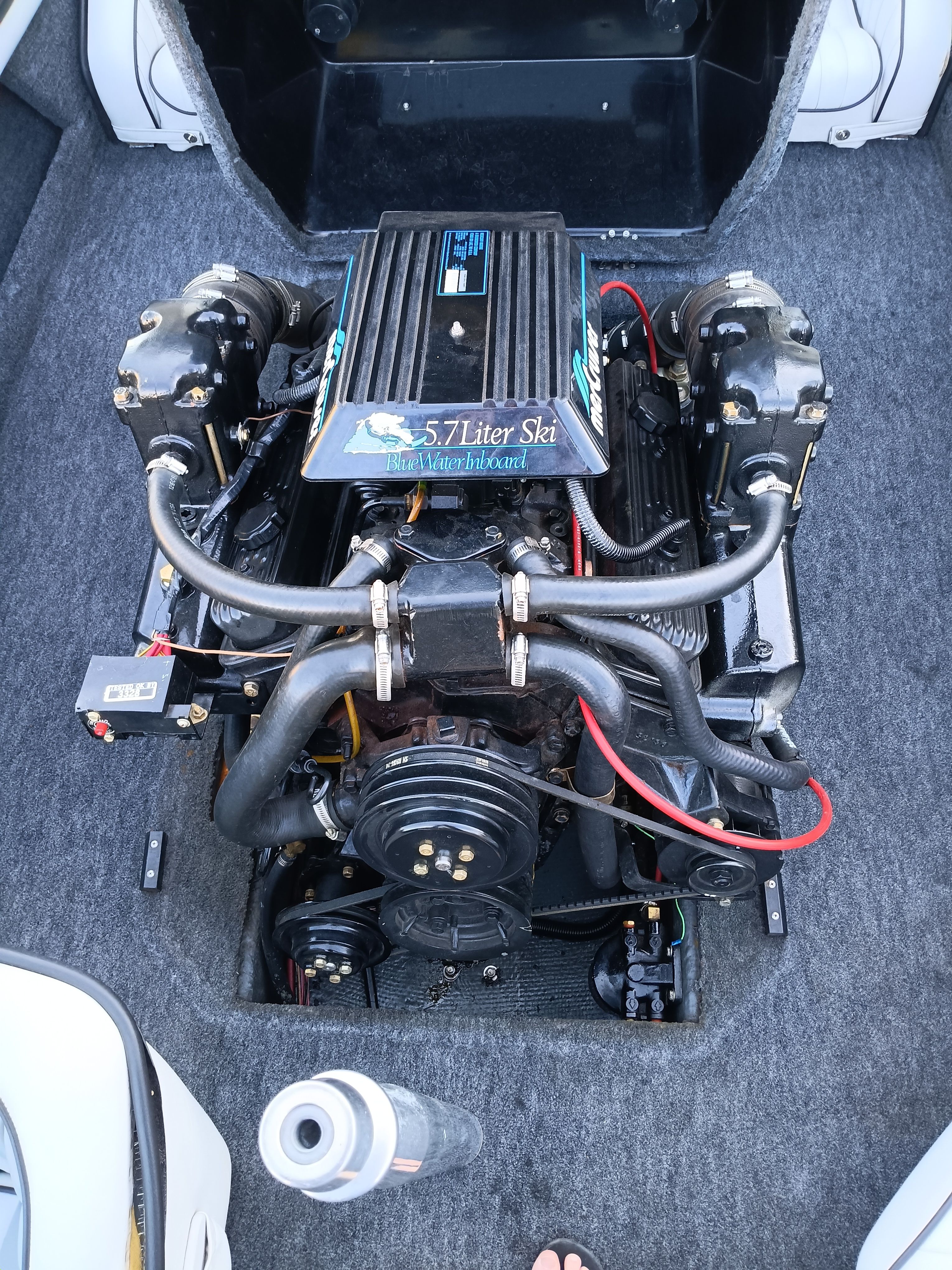 1991 Malibu Skier 5.7 liter inboard engine view.