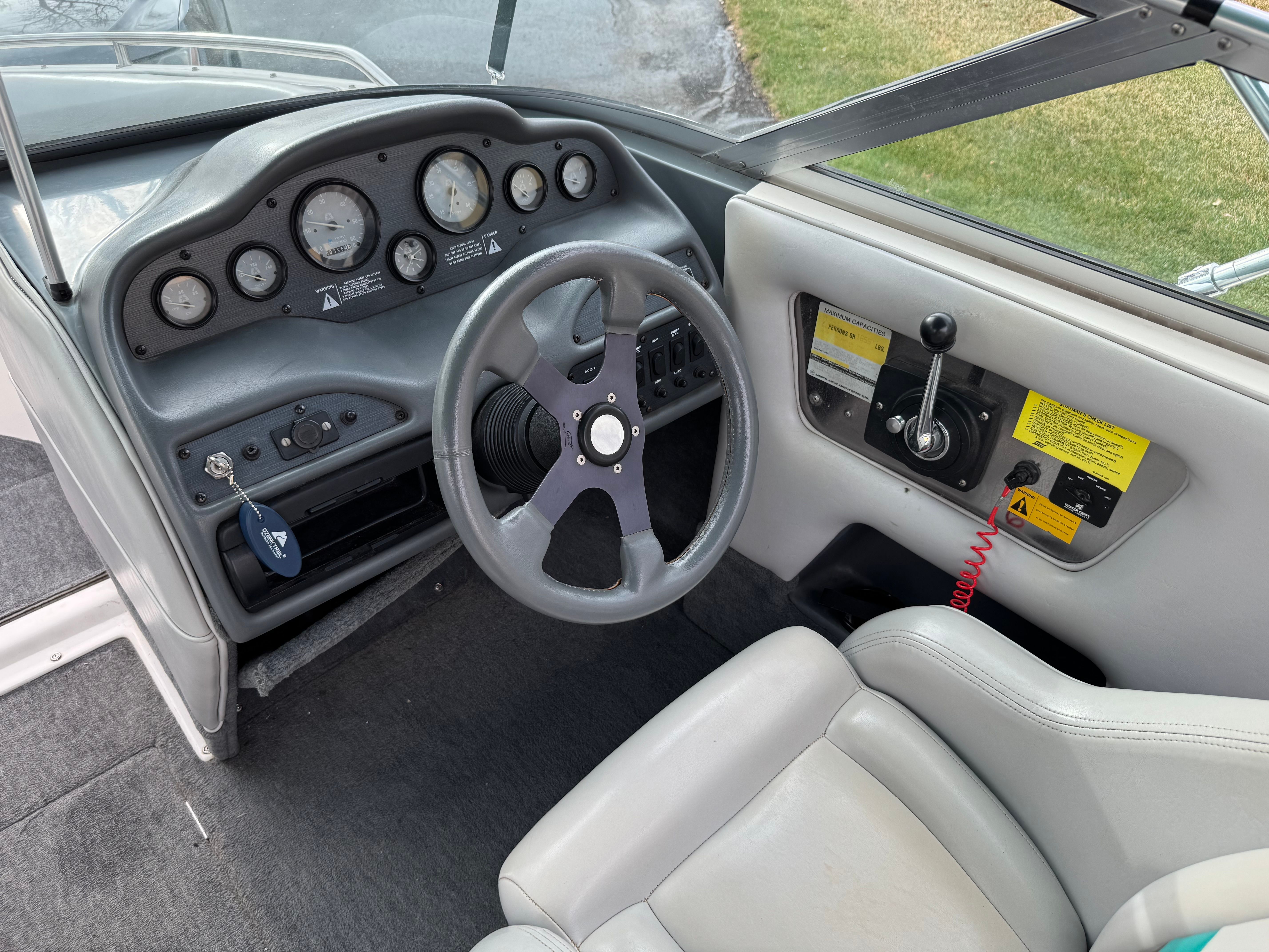 Interior of a 1993 MasterCraft Maristar boat with dashboard.