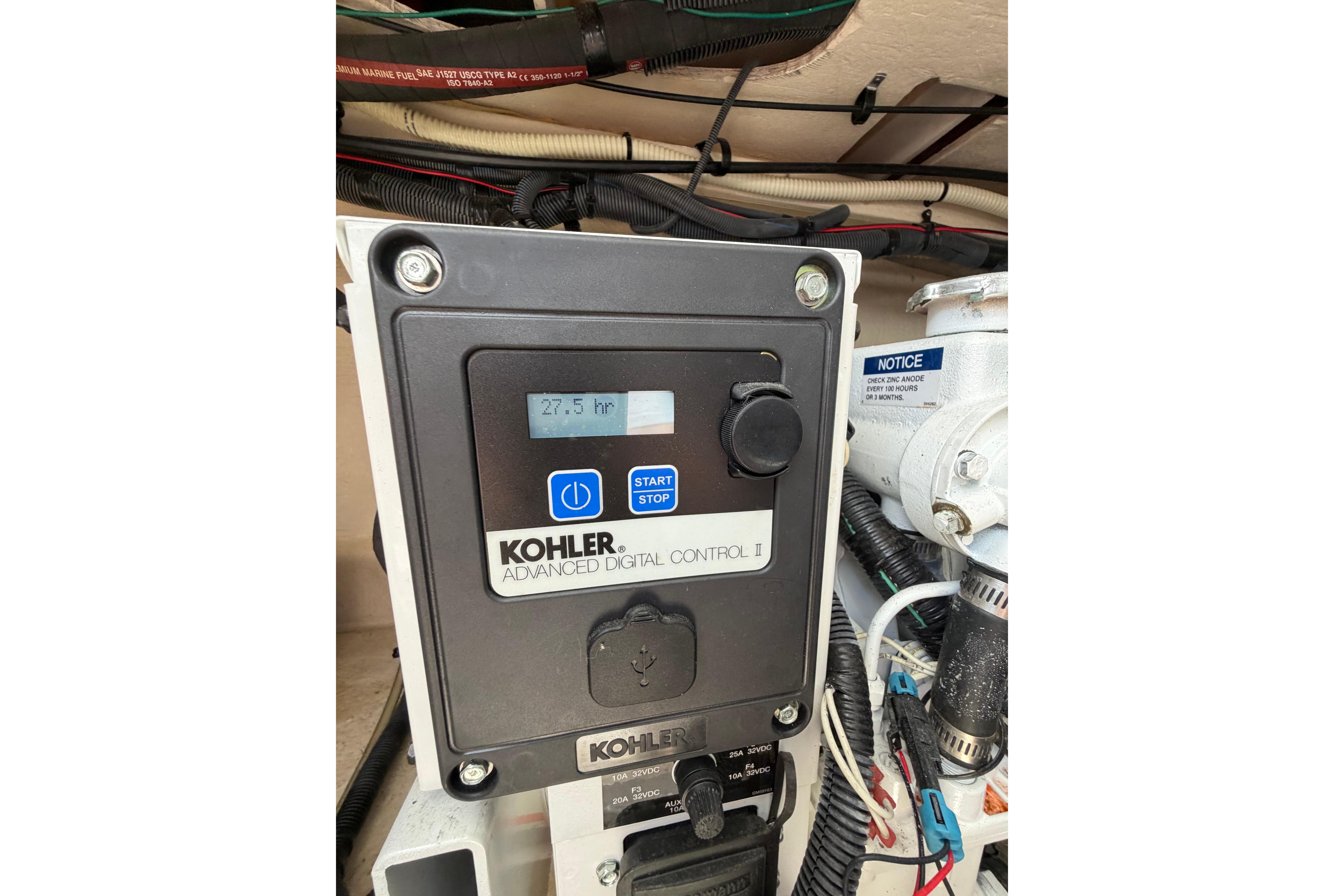 Kohler Advanced Digital Control panel in 2012 Sea Ray Sundancer 370 boat.