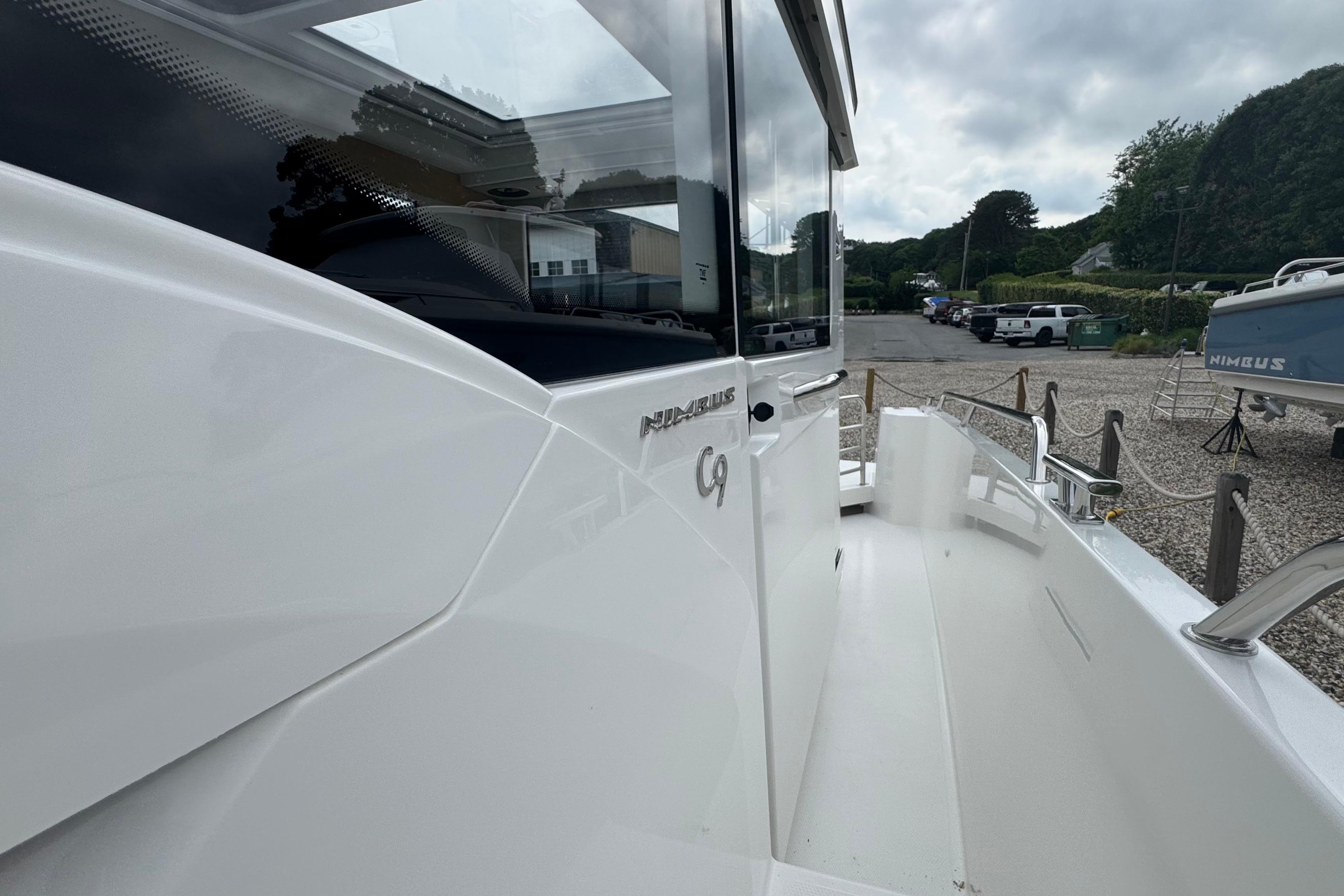 The 2026 Nimbus Commuter 9 features a sleek design with clean lines and a spacious deck.